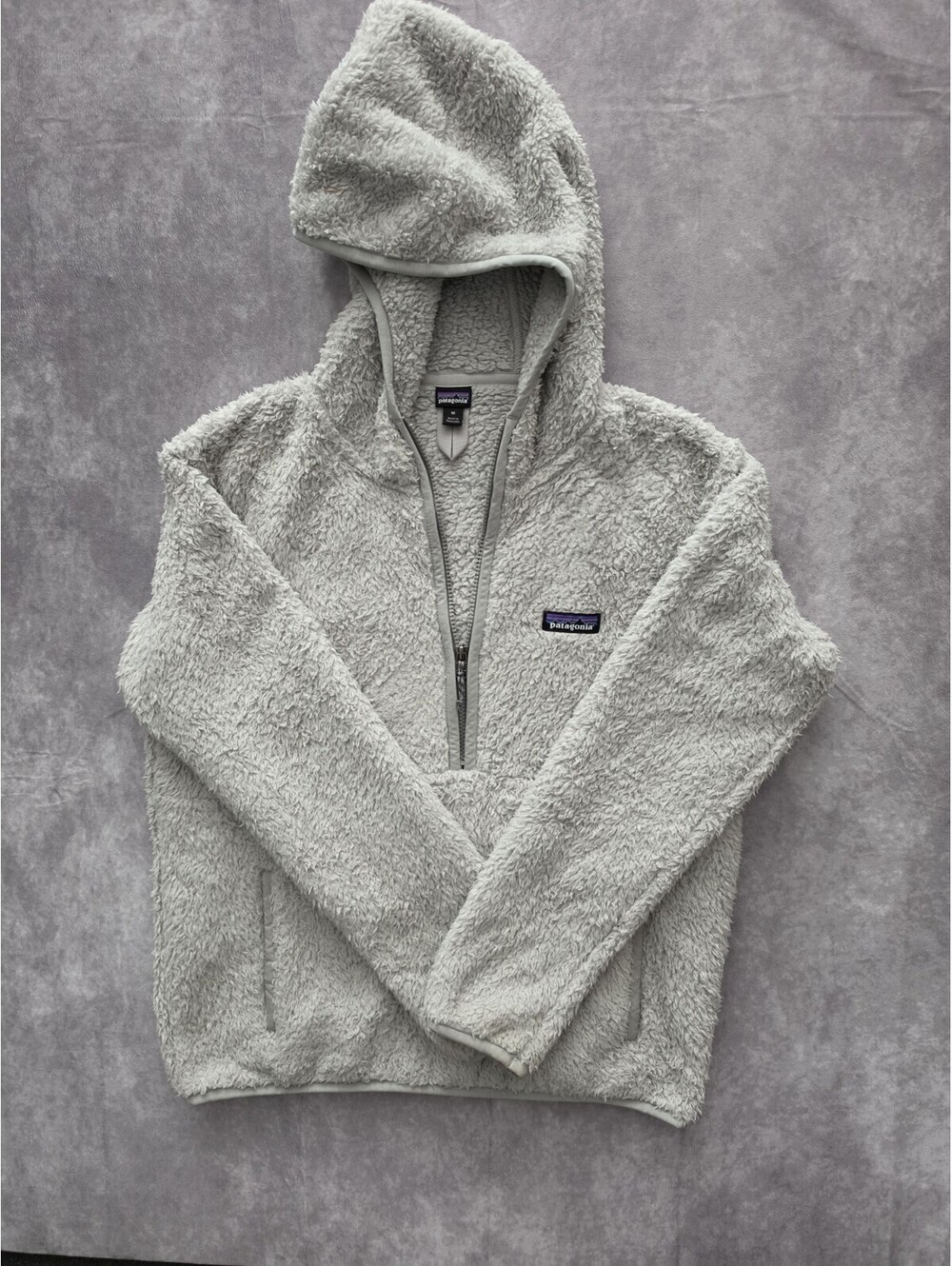 SKU0205 Patagonia Los Gatos Hooded Fleece Pullover Women's M Gray 1/2 Zip